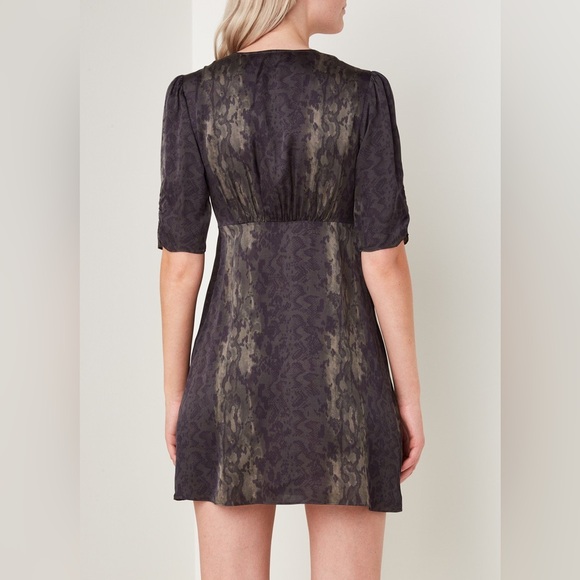 All Saints Kota Masala Mini Dress Snake Print sz 8 Revolve Short Sleeves - Picture 3 of 14